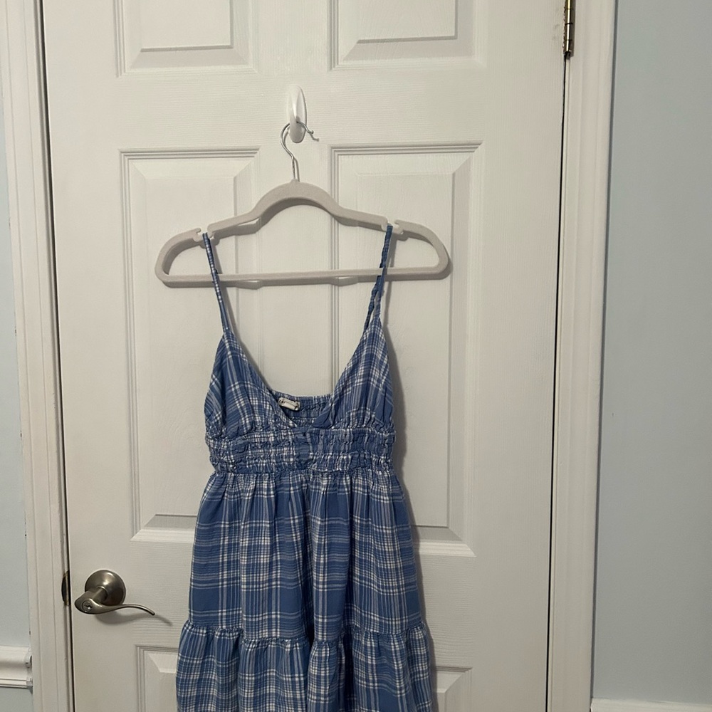 Aeropostale Blue Plaid Spaghetti Strap Sundress